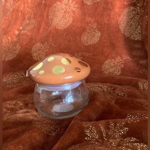 ***SOLD*** Bullseye Playground Autumn Decor Mushroom Jar